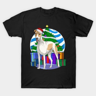 English Greyhound Dog Cute Santa Christmas Gift T-Shirt